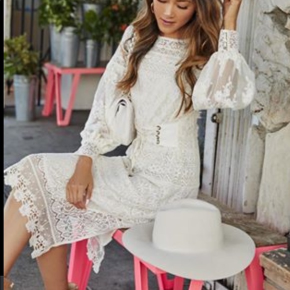 SPELL dawn lace belted midi dress - Picture 1 of 11